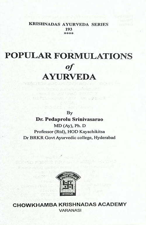 Popular Formulations Of Ayurveda (KAS 193)